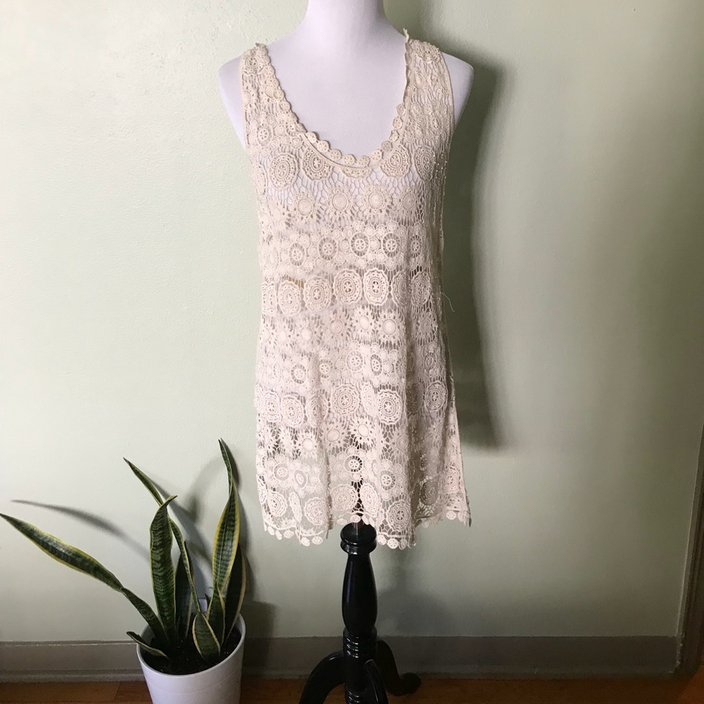 Creamy Lace Dress or Cover Up